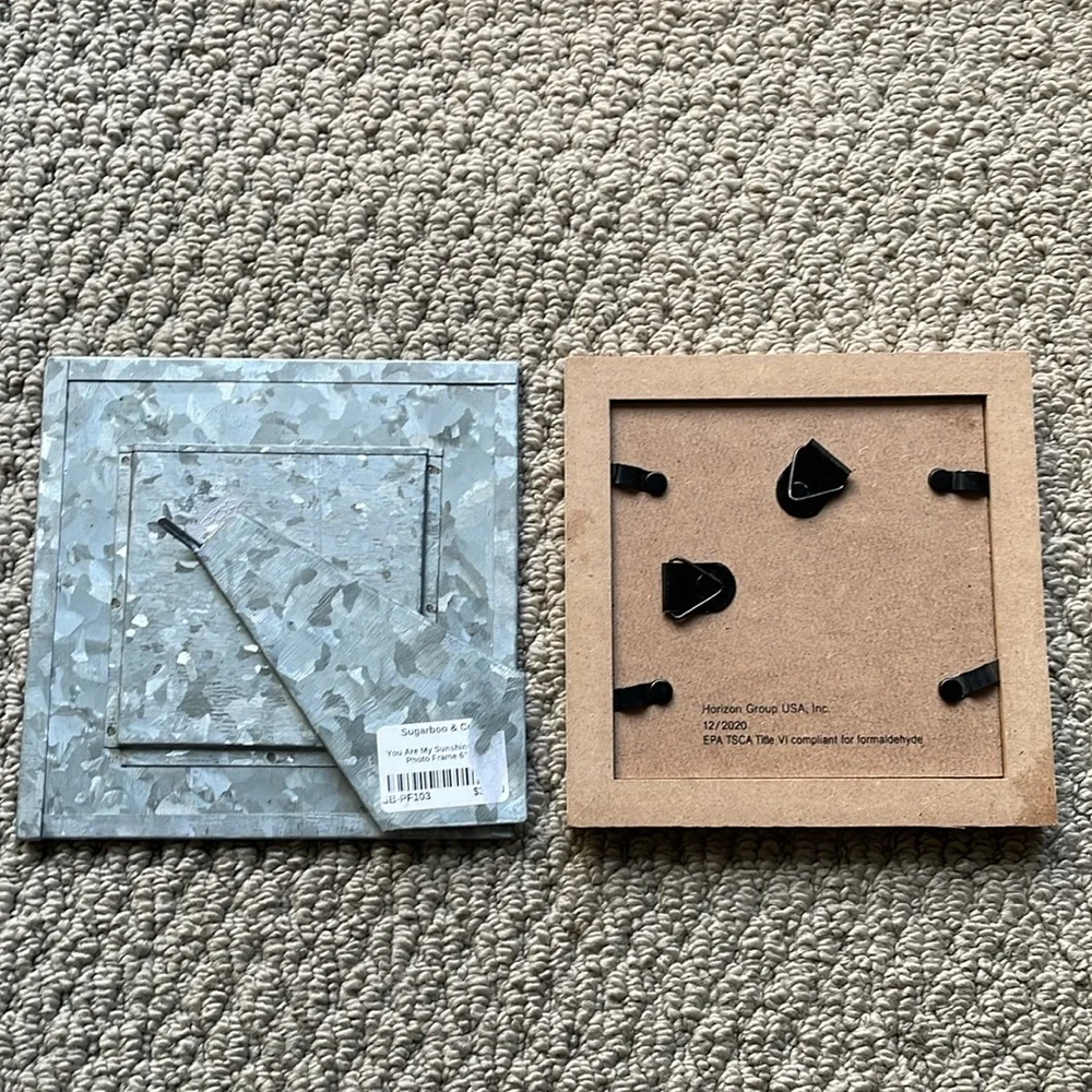 Bundle of 2 Bright Wood Border & Silver Border You Are My Sunshine Photo Frames